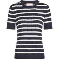 Tommy Hilfiger Ww0ww38744 Short Sleeve Sweater Bleu S Femme