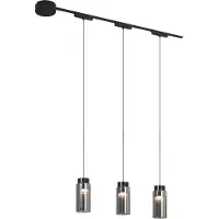QAZQA Système d'éclairage sur rail moderne avec 3 suspensions noires monophasées - Magnetic Vance