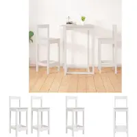 The Living Store Chaises de bar 2 pcs. Blanc 40x41,5x112 cm Pin massif