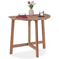 B2X Table à rabat semi-ronde en bois marron