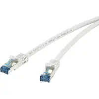 Renkforce Câble réseau RF-4145286, RJ45, Cat 6a, S/FTP, 3,00 mètres, gris, avec protection anti-traction, ignifuge, 1 pièce.