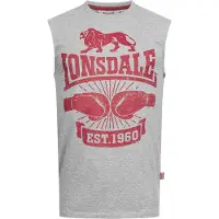 Lonsdale T-Shirt 'Cleator' gris clair / rouge sang