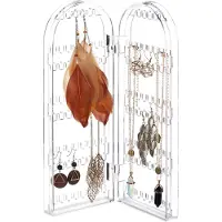 Relaxdays Porte Bijoux Présentoir, Transparent