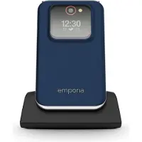 Emporia JOY V228 blue Téléphone à clapet 2,8 pouces - sans abonnement, compatible avec tous les réseaux