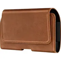 Avizar Étui Ceinture Universel Taille L Cuir Royal Fermeture Aimantée Marron clair