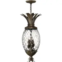 HINKLEY Lampe à suspendre, plafonnier, acier verre lin, D 31,8 cm