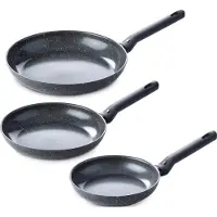 BK Universe 3 delige koekenpannenset 20-24-28 cm - inductie - PFAS-vrij, Poêle + casserole, Noir
