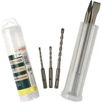 Bosch Set 5 pièces - 2 burins et 3 forets pour Perforateur SDS plus