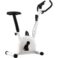 vidaXL Vélo d'appartement avec entraînement par courroie Blanc
