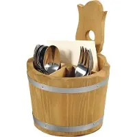 Kesper Range-couverts - - Tonneau - Bois de pin - 3 compartiments - Marron