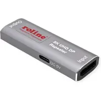 Roline Répéteur DP1.4, 8K60Hz, < 10m (6 cm), Adaptateur données + vidéo, Gris
