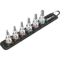 Wera Belt C 2 Jeu de douille-embouts Zyklop 1/2" pour vis six pans creux avec fonction de retenue, 6 pièces
