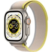 Apple Watch Ultra GPS + Cellular - Boîtier 49 mm Titanium/Jaune/Beige - Bracelet S/M