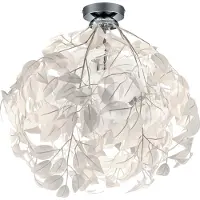 TRIO Leuchten - Moderne Lampe de plafond romantique blanche avec des feuilles - Plume I Salon I Chambre à coucher - Plastique Rond - Convient pour LED E27
