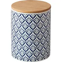 Wenko Boîte de conservation LORCA 0,95 l Récipient de réserve en céramique Couvercle en bambou