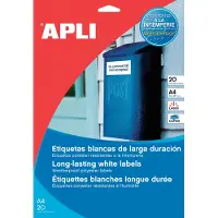 APLI 1225 Étiquettes Étiquette Multi-usages 210x297 Mm