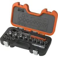 Bahco S140T - Jeu De Douilles Traversantes Avec Cliquet À Tête Flexible/rallonges