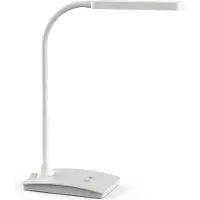 MAUL Lampe de bureau LED MAULpearly - tactile à 3 niveaux - pivotant et inclinable - 320 lm - blanc