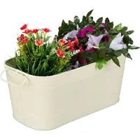 Relaxdays Bac Pour Fleurs, En Métal, Caisses De Balcon Vintage, Pour Plantes, Longueur