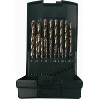 Projahn Jeu de forets hélicoïdaux BASIC, HSS-Co, 19 pièces, Ø 1-10 mm / pas de 0,5 mm, en cassette plastique