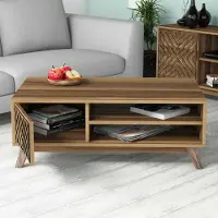 Skye Decor , Inci - Walnut, table basse, noyer, panneaux de particules 100 % mélaminés, 105 x 60 x 38,2 cm