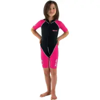 Seac Sub Dolphin 1.5 Mm Junior Short Sleeve Shorty Noir,Rose 3 Years Fille