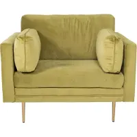 Venture Home Boom Fauteuil en velours, vert.