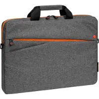 Pedea Sacoche pour ordinateur portable Fashion Sacoche pour notebook jusqu'à 13,3 pouces (33,8 cm) avec bandoulière rembourrée, gris/orange