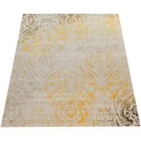Paco Home Tapis d'intérieur et d'extérieur moderne style shabby chic Tapis de terrasse jaune Dimensions 80 x 150 cm