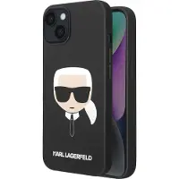 Karl Lagerfeld Coque en silicone Tête de Karl pour iPhone 14 Plus Noir