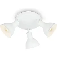 Briloner Plafonnier Spot vintage orientable 3xE14 25W blanc 19cm