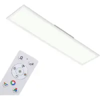 Briloner CCT Panneau LED LEUCHTEN COLOUR, 42 W, 4100 lm, IP20, blanc, plastique-métal, dimmable, avec télécommande, CCT, 119,5 x 29,5 x 5 cm