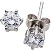 Smart Jewel Boucles d'oreilles 'Solitär' argent / transparent