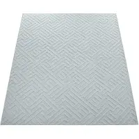 Paco Home Tapis d'extérieur et d'intérieur gris Terrasse Balcon Aspect 3D Style oriental Tissage plat Dimensions 160 x 230 cm