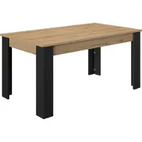 CALICOSY - Table rectangulaire 4 pieds 1 allonge L200 cm - TRUST