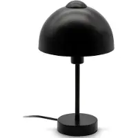 B.K.Licht Lampe de table design rétro métal noir mat culot E14 pour ampoule 25 W avec interrupteur sur câble diamètre 10 cm hauteur 32 cm lampe de chevet salon chambre