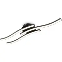 B.K.Licht Plafonnier 55x12 cm - 15W, 1800lm, LED, blanc chaud, noir