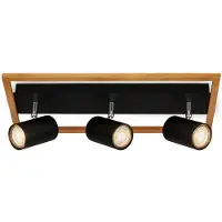 Briloner Spot, noir, avec bois, sans 3xGU10/max. 9W