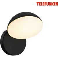 Telefunken Lampe LED murale, protection contre les éclaboussures et la poussière, on/off, noir, dimensions : 15 x 16 x 18 cm