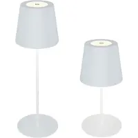 B.K.Licht Lampe de table LED sans fil IP44, Variable, tactile, protection contre les éclaboussures, sans fil, blanc, 36 x Ø10,5 cm