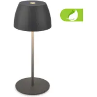 Briloner Serina Mini lampe de table LED sans fil IP44, Variable, tactile, protection contre les éclaboussures, sans fil, anthracite, Ø8 x 20 cm
