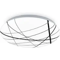 Briloner KORA LED Plafonnier, lumière blanc neutre, design de lignes, blanc-noir, 28 x 6,5 cm