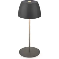 B.K.Licht Mini lampe de table LED sans fil IP44, variateur, tactile, protection contre les éclaboussures, sans fil, anthracite, Ø8 x 20 cm
