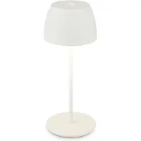 B.K.Licht Mini lampe de table LED sans fil IP44, à intensité variable, tactile, protection contre les éclaboussures, sans fil, blanc, Ø8 x 20 cm