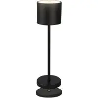 B.K.Licht Lampe de table LED sans fil IP44, Variable, tactile, sans fil, protection contre les éclaboussures, anthracite, 39,5 x 12,5 cm