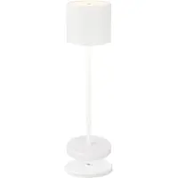 B.K.Licht Lampe de table LED sans fil IP44, variateur, tactile, sans fil, protection contre les éclaboussures, blanc, 39,5 x 12,5 cm