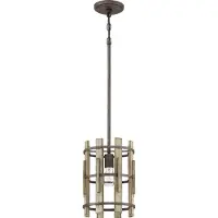Elstead Lighting Wood Hollow Lampe à suspendre E27 Noir rustique (E27)