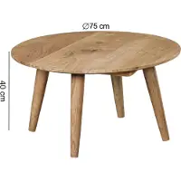 FineBuy Table basse en acacia Bois massif 75x40x75 cm Table d'appoint style campagne | Table de salon Elegant Small | Table d'appoint de
