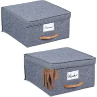 Relaxdays 2x bacs-de-rangement (12 l, 2x, 32.50 x 30 x 16 cm)