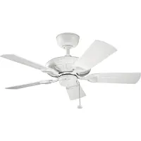 Elstead Lighting Ventilateur de plafond silencieux Kevlar Ø107cm IP44 Extérieur, Ventilateur, Blanc